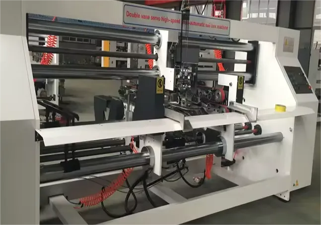 Good Quality 2 Pieces Semi-auto Stitcher Double Servo High Speed Carton Box Stitcher Corrugated Paperboard Stitching Machine